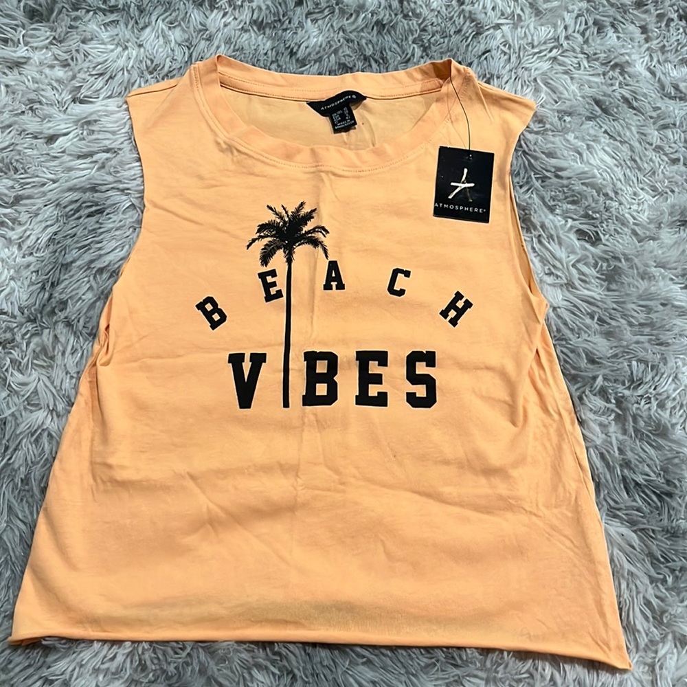 Orange cropped tank top